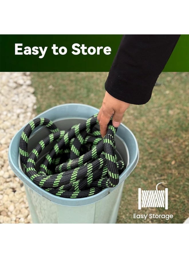 ALongDeng 75 Ft Expandable Garden Hose with 10 Functions Spray Nozzle Latex Core - Extra Strong Brass Connectors No-Kink Durable Flexible Water Pipe Outdoor Hose for Watering Washing (green) - Image 2